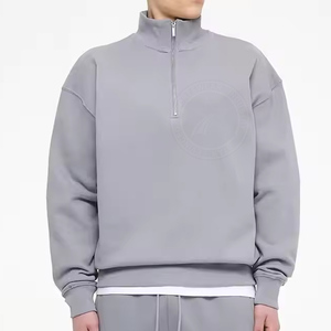 Người Đàn Ông Thời Trang Nửa Dây Kéo Lông Cừu Dệt Kim Biểu Tượng Tùy Chỉnh Cao Cổ Quý Nửa Zip Áo Cashmere Len Áo Len Cho Nam Giới - Product Image 2