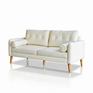Sofá Moderno de Dos Plazas SFB68037, Estilo Mid-Century, 1.8m de Largo, Tapizado con Relleno de Espuma, Esquinero, de Cuero Genuino, Juego de Muebles para el Hogar - Product Image 1