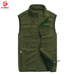Gilet polaire pour gilet sans manches à glissière unie pour hommes Impression personnalisée avec le dernier design 2023. - Product Image 4