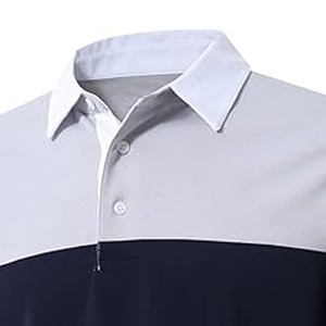 Polo de manga corta sin costuras de nailon de color hielo suelto con logotipo personalizado Polo transpirable de verano de negocios para hombre de Dress Sports - Product Image 2