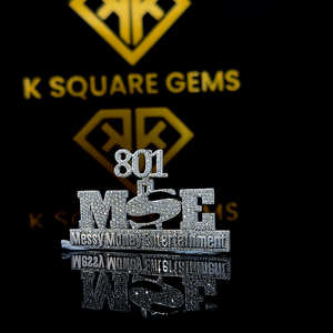 Pendentif personnalisé VVS Moissanite, pendentif Moissanite personnalisé, pendentif Moissanite VVS nom, pendentif Moissanite Hip Hop VVS argent - Product Image 2