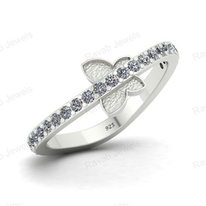 แหวนฐานเสือภูเขาทำจากเงินสเตอริง S925ทันสมัยล่าสุดติดตั้งได้นานพร้อมแหวนเปล่า - Product Image 1