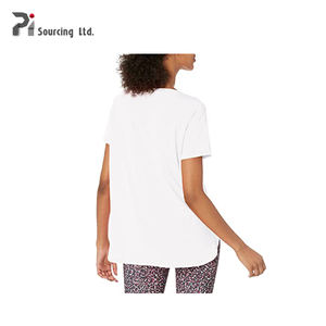 T-shirt col ras du cou en Textile doux et décontracté pour femme, vêtement de grande taille, simple, personnalisé, intelligent, régulier, 2023 - Product Image 4