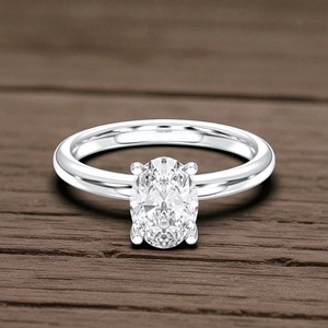 Anillo de compromiso solitario con diamante moissanita de corte ovalado de 1.40 quilates E-F/VVS VS, engastado en plata de ley para mujer - Product Image 2