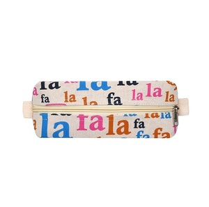 Approvisionnement d'usine écologique Mini toile de coton maquillage sac à fermeture éclair personnalisé petits étuis à cosmétiques personnalisés mode écologique - Product Image 4