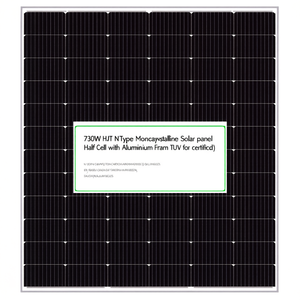 Panneau solaire monocristallin HJT N-Type 730W demi-cellule avec cadre en aluminium certifié TUV - Product Image 2