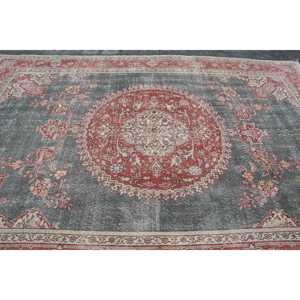 Alfombra Vintage Extra Grande de 7.5x10.8 pies (228x328 cm), Alfombra Abstracta Roja Turca - Product Image 4