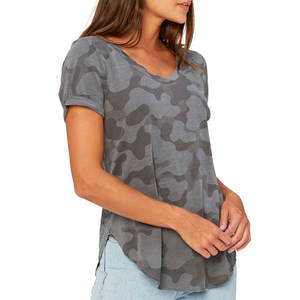 Camisetas informales de manga corta con cuello de pico para mujer, ropa de vestir con estampado personalizado a la moda - Product Image 3