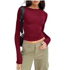 T-shirts pour femmes, nouveau design, tendance, haute qualité, coupe ajustée, col mandarin, soie/coton, anti-rides, produits d'exportation Bangladesh - Product Image 3