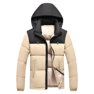 Veste matelassée d'hiver décontractée pour homme de haute qualité, avec logo sur le devant en toile, légère, coupe-vent, imperméable et à capuche - Product Image 5
