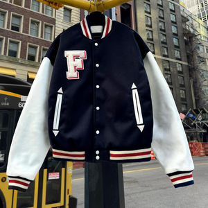 New 2025 Wholesale Custom Chenille Embroidery Baseball Varsity <b>Jacket</b> Sleeve Wool Letterman <b>Jacket</b> <b>Winter</b> <b>Leather</b> <b>Jacket</b> for Men - Product Image 4