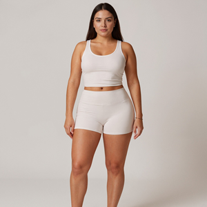 Pantalones cortos atléticos de yoga para mujer de cintura alta ajustados con estilo, pantalones cortos de entrenamiento para mejorar el rendimiento de los glúteos sólidos - Product Image 5