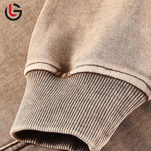 เสื้อสเวตเตอร์มีฮู้ดสำหรับผู้ชายเสื้อแนวสตรีทแบบสวมหัวมีฮู้ดผ้าคอตตอนย้อมสีกรดสำหรับผู้ชายวินเทจสไตล์ใหม่ OEM - Product Image 6