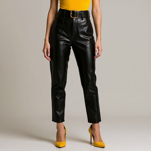 High Quality Leather <b>Pants</b> Women Outdoor Fashionable Leather <b>Pant</b> <b>Ladies</b> Wide Legs Winter Leather <b>Pants</b> Women's - Product Image 3