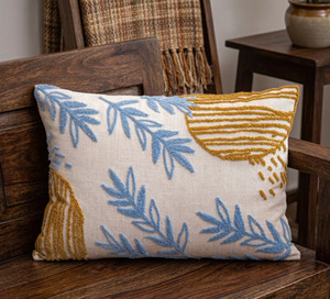 Housse de coussin tuftée style bohème Golden Fern 100% coton écologique avec fermeture éclair - Product Image 3