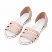 Sandales plates confortables pour femmes, nouvelles, élégantes, à semelle souple, style mule, plage, à enfiler, talon fermé, à bride unique, en PVC
