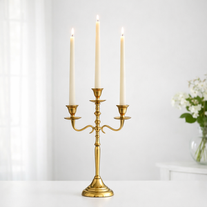 Porte-bougie de décoration d'intérieur, porte-bougie vintage à plusieurs bras, grand support à bougie, candélabre autoportant, design classique - Product Image 4