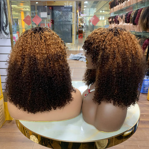 No Lace 14 Inch Bangs <b>Wig</b> Made Of Vietnamese Hair, Elastic Cap Structure, Breathable And Quick To Wear - Product Image 1