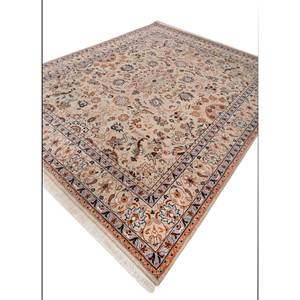 พรมขนสัตว์ถักมือสีน้ำตาลเบจ Gulnar ลายดอกไม้ขนาดใหญ่ สำหรับตกแต่งห้องนั่งเล่น ห้องโถง รูปแบบจิ๊กซอว์-EPR-1510 - Product Image 2