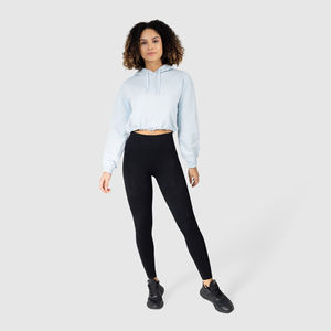 Top qualité personnalisé plaine pull à capuche nouvelle mode tricoté haut court pour les femmes hiver polaire avec technique lavée taille adulte - Product Image 4