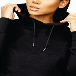 Sudadera con Capucha Corta para Mujer, Personalizada al por Mayor, 45% Algodón, 55% Poliéster, Forro Polar, Diseño Noir Sky Script - Product Image 5