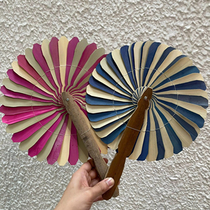 Éventail traditionnel vietnamien en feuilles de palmier, tissé à la main en noix de coco naturelle, pour décoration murale rustique et fêtes de jardin - Product Image 1