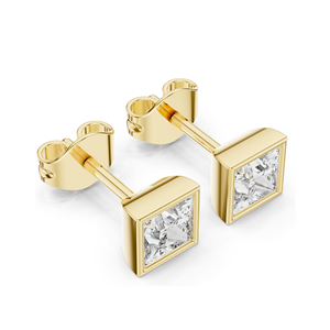 Pendientes de Diamante de Laboratorio de 0.88 CT con Corte Princesa para Mujer, Claridad VVS-VS EF, Oro de 18KT, 14KT, 10KT y Plata 925, Oro Rosa, Amarillo - Product Image 5