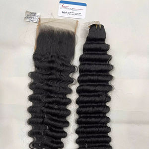 Extensiones de Cabello Humano al por Mayor, Paquetes de Cabello Virgen en Oferta 2025, 100% Cutícula Alineada, Cabello Ondulado Profundo al Vapor - Product Image 1