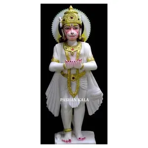 Эксклюзивная уникальная белая мраморная статуя индийского Бога Ханумана, Красивая статуя для поклонения и Ханумана Джанмотсава
