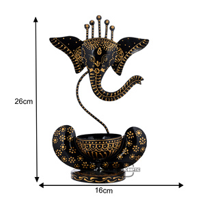 Decorative Brass Ganesh Ji T-Light Candle Holder Smart Fashion Deal Brand Welded Rajasthan for <b>Home</b> <b>Temple</b> Festive Decor Gifting - Product Image 4