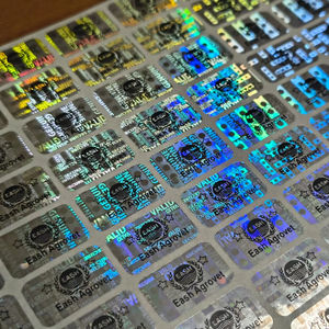 Etiquetas de Embalaje de Papel Adhesivo con Impresión Térmica Holográfica de Seguridad, Color Plata, Personalizadas, Etiqueta Digitech - Product Image 1