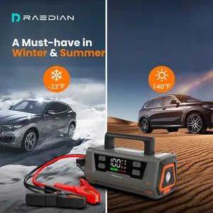 Démarreur de voiture au lithium portable 24V, batterie externe 40000mah démarreur de voiture 12V à charge rapide avec câble d'appoint