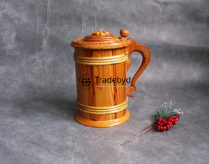 Taza de madera natural ancha Vasos de plástico ecológico de Tradebyd - Product Image 2
