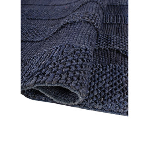 Alfombras Rectangulares Hechas a Mano Nomadic Threads PDJT-748, Tejidas Planas en Yute y Cáñamo con Rayas Azules, para Entrada, Dormitorio y Pasillo - Product Image 2