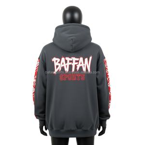 Premium 340GSM <b>Women</b> Oversized <b>Fleece</b> Hoodie Soft Cotton Polyester Fabric Red <b>Grey</b> Print Sleeve Custom Logo <b>Women</b> basics Hoodies - Product Image 2