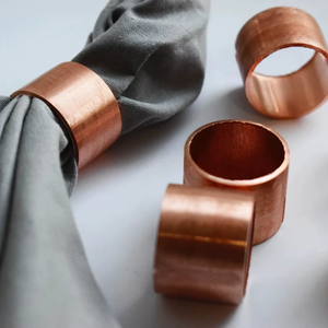 Anneaux de serviette de mariage, anneaux de serviette en cuivre, anneau de serviette industriel, décoration de table en cuivre, cadeau de pendaison de crémaillère, anneaux de serviette, porte-serviettes - Product Image 3