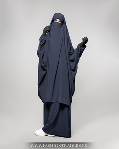 Vente en gros de robe Jilbab deux pièces avec manches élastiques tissu polyester de qualité supérieure robe islamique mi-longue pour femme - Product Image 6