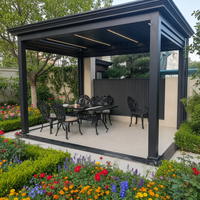 Gazebo en aluminium écologique, revêtement poudré, protection UV, résistant au vent, pavillon extérieur pour aire de jeux de maternelle