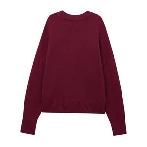 Suéteres acrílicos ligeros, suéter de cuello redondo con hombros caídos, suéter para hombre, cárdigan simple suelto, suéter de cuello redondo, Cachemira - Product Image 4