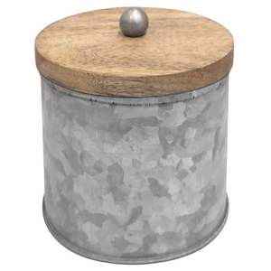 Recipiente de almacenamiento de cocina de nueva llegada Tapa de madera Diseño antiguo Accesorio de cocina Diseñador Contenedores galvanizados - Product Image 4