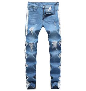 กางเกงยีนส์บางของผู้ชายกางเกงแฟชั่นสตรีทแวร์สีดำมีกระเป๋าแบบลำลองสไตล์สปอร์ตกางเกงแบนฤดูร้อน - Product Image 3