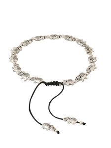 Silver Plated Elephant Charm Adjustable Anklet for Women Black <b>Thread</b> Foot Jewellery - Product Image 5