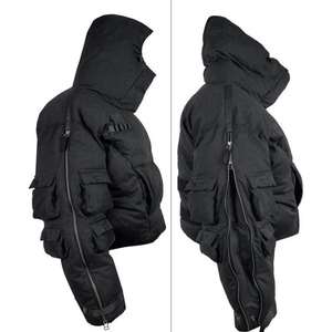 Veste d'extérieur en duvet d'oie imperméable à capuche personnalisée de luxe Vestes pour hommes grande taille avec couvre-visage - Product Image 3