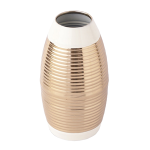 Pot de plantes en L Bougie Grand vase en métal avec fond rond Accents dorés Vase de table au design traditionnel pour centres de table de mariage - Product Image 1