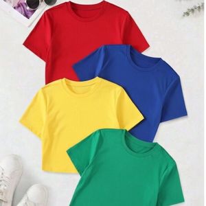 Camiseta corta personalizada al por mayor para mujer, cuello redondo, algodón, sin costuras, diseño moderno, para chicas y mujeres de Bangladesh - Product Image 1