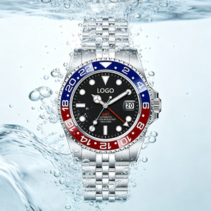 Designer Stainless Steel Sapphire Glass 100M Waterproof Luminous Dial GMT <b>Automatic</b> Mechanical Movement - Product Image 3