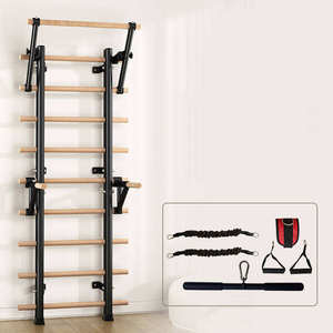 Pull up ginnastica arrampicata parete casa palestra sospensione legno stallo Bar scala svedese - Product Image 2
