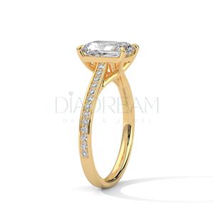 Anillo de compromiso de halo de diamante de moissanita de corte esmeralda con Plata de Ley 925, diseño personalizado, joyería de elegancia clásica - Product Image 4