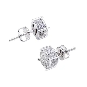 Pendientes de Plata de Ley 925 con Diamantes Moissanite de Grado D, Diseño de Joyería Masculina de Lujo - Product Image 4