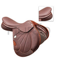 Selle d'équitation anglaise 2025 pour saut d'obstacles et dressage, en cuir naturel souple, avec arceau en bois et quincaillerie en acier inoxydable, personnalisable